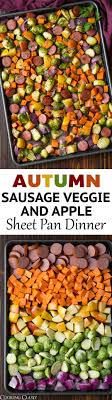 Autumn Sausage Veggie And Apple Sheet Pan Dinner A Keeper Recipe For Sure Sheet Pan Dinners Cooking Dinner Healthy Recipes