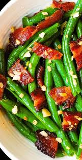 Holidays Garlic And Bacon Green Beans In 2020 Green Beans Green Bean Recipes Thanksgiving Recipes