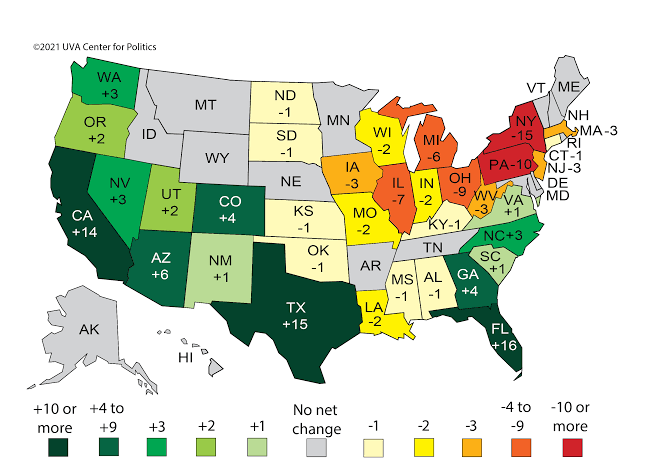 Census Reapportionment: Seat Trade-offs Likelier to Benefit Republicans -  Sabato's Crystal Ball
