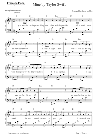 Mine Taylor Swift Stave Preview 1 Free Piano Sheet Music Piano Chords Taylor Songs Guitar Chords For Songs Me Too Lyrics