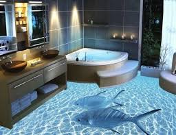 Say Goodbye To Linoleum And Grab A 3d Liquid Floor For The Home Floor Design Ocean Bathroom Amazing Bathrooms