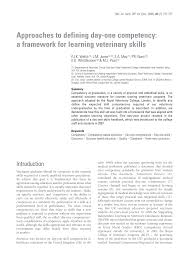 Listing skills on your resume is fairly easy. Pdf Approaches To Defining Day One Competency A Framework For Learning Veterinary Skills