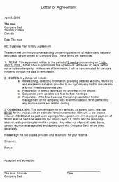 Letter Of Agreement Template Free Unique Free Printable Letter Of Agreement Form Generic Lettering Business Letter Template Mission Statement Examples