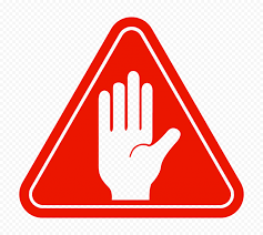 Hd Outline Hand Stop Silhouette On Red Triangle Road Sign Png Triangle Road Signs Outline Png