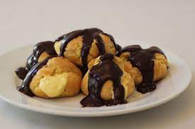 Profiteroles With Custard Cream And Chocolate Sauce G Day Souffle Recipe Profiteroles Recipe Profiteroles Baking