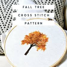 14 stitches per inch is common for aida, but you can get cross stitch fabric as high as 32 stitches per inch. Fall Tree Cross Stitch And How I Create My Own Patterns Free Download Ugly Duckling House