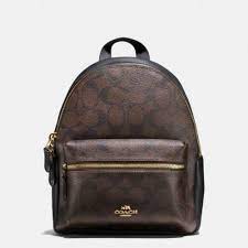 Poshmark makes shopping fun, affordable & easy! New Coach F58315 Mini Charlie Backpack In Signature Coated Canvas Brown Black Backpack Bags Leather Handbags Women Bags
