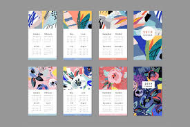 2019 Calendars Planners Illustration Calendar Creative Calendar Art Calendar