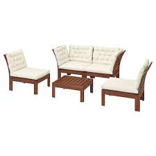 Applaro 4 Seat Conversation Set Outdoor Brown Stained Hallo Black Black Ikea Patio Furniture For Sale Wood Patio Furniture Diy Outdoor Furniture