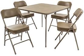 These card tables are commercial grade, and are the widest card tables on the market. Amazon Com Xl Series Folding Card Table And Chair Set 5pc Ultra Padded Chairs For All Day Comfort Fold Away Design Quick Storage And Portability Vinyl Upholstery Premium Quality Beige Furniture