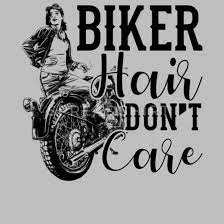 Biker Hair Don T Care Womens Motorcycle Saying Unisex Tri Blend T Shirt Spreadshirt In 2021 Biker Quotes Motorcycle Quotes Motorcycle Women