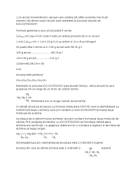 În coloana din stânga sunt trecute formulele 2. Un Alcool Monohidroxilic Saturat