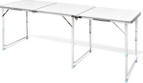 Vidaxl Campingtafel Inklapbaar En Verstelbaar In Hoogte Aluminium 180 X 60 Cm Lange Tafels Keukens Opberging