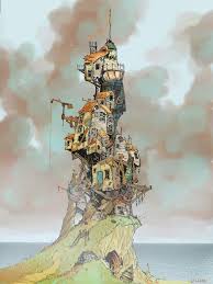 Lighthouse By Kansbar Environmental Art Fantasy Landscape Environment Concept Art