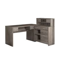 Oak is a beautiful wood, no matter how it is used, and this unit is no exception. Monarch Specialties 47 Inch L Shape Corner Computer Desk With Storage In Dark Taupe The Home Depot Canada