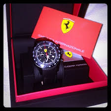 Ronda caliber 5030 d, water resistant to 5 atm/50 meters/165 feet black leather strap with contrast stitching, deployment buckle see product. Reduced Reducedaunthentic Scuderia Ferrari Chrono Watches Ferrari Chrono