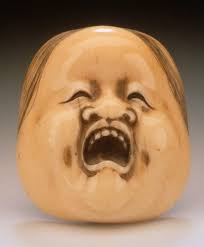 otafuku mask alternate title 阿多福面 yamaji mitsuyuki japan active 19th century japan 19th century costumes accessories i otafuku mask netsuke japanese mask