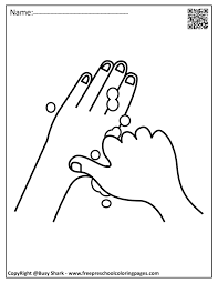 9after the children are done coloring, have everyone move to an area (inside or outside) where the following game can. Set Of Hand Washing And Germs Coloring Pages