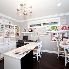 Hgtv magazine was awed by one reader's impressively organized craft room. Chic Office Craft Room Design Contemporary Home Office Craft Room