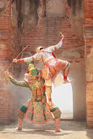 hanuman monkey god fighting thotsakan giant in thailand art thai art dancing art