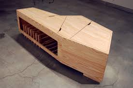 21 inches wide at the center but 13 inches at the ends. Coffin Table Memento Coffee Table Casket