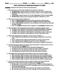 Through the rabbit hole 3. Alice S Adventures In Wonderland Chapters 10 12 14 Question Multiple Choice Quiz