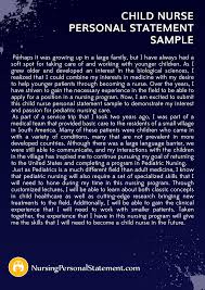 Child Nurse Personal Statement Sample Child Nursing Personal Statement Nurse