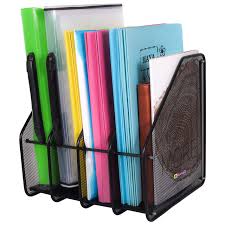 How to make a desk magazine holder. Kurtzy Black Wire Metal File Rack And Desk Organizer Magazine Holder For Office Mesh Black 4 Slot Buy Online In Antigua And Barbuda At Antigua Desertcart Com Productid 155646534