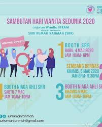 Sambutan hari wanita sedunia jatuh pada tanggal 8 mac. Facebook