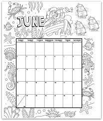 June 2019 Coloring Page Printable Calendar Coloring Calendar Kids Calendar Calendar Printables