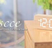 Amazon.com: uscce Wooden Digital Alarm Clocks for Bedrooms ...
