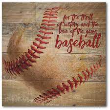 Viivei baseball sports decor usa us american flag rustic wall art canvas retro prints home decals. The Love Of Baseball 16 X 16 Canvas Wall Art
