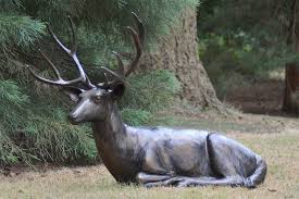 Poshmark makes shopping fun, affordable & easy! Laying Deer Stag Bronze Metal Garden Statue
