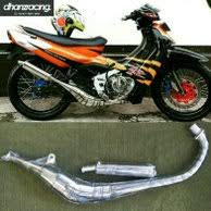 Modifikasi satria 2 tak airbrush merah velg jari jari. Jual Knalpot Suzuki Satria 2 Tak Lumba Kotak Full Chroom Model Bm Power Di Lapak Dhanz Racing Performance Bukalapak