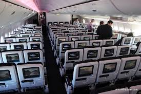The aircraft's quiet and cosy cabins are equipped with comfortable reclining seats, contemporary sky interior moon lighting that adjusts to help you relax, power outlets for mobile devices, as well as individual touchscreens. Boeing 777 300er Air New Zealand Economy Seating Air New Zealand Boeing 777 Boeing