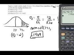 Sampling Distributions Mean Sampling Distribution Graphing Calculator Graphing