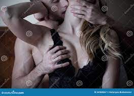 Man Caresses Neck and Breast of Woman Stock Image - Image of intimate,  ecstasy: 54968567