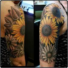 Sunflower Tattoo Shoulder Tattoo Themes Half Sleeve Tattoo