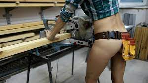 Sexy girl replace the blade on a Miter Saw - Hot woodworking part 1 -  RedTube