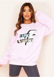 Mia Pink Lightening Bolt Sweatshirt From Missy Empire On 21 Buttons
