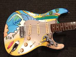 Big Kahuna Strat Tribute To My Late Father Posca Paint Pens Surf Art Paint Pens Art