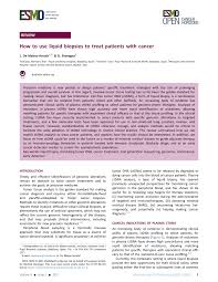 Cancer born may appear to be tough in. Pdf How To Use Liquid Biopsies To Treat Patients With Cancer