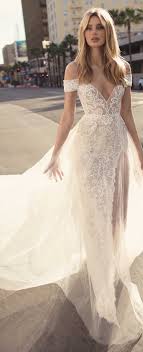 Wedding Dress From Muse By Berta Romantic Lace Fitted Bridal Gown With Cold Shoulder Berta Wedding Dress Strapless Lace Wedding Dress Bohemian Wedding Dress