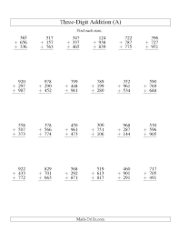 4 Free Math Worksheets Third Grade 3 Addition Add 3 4 Digit Numbers In Columns Adding 3 In 2020 Free Math Worksheets Kindergarten Worksheets Printable Math Worksheets
