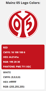 Best assists in premier league history. Fsv Mainz 05 Team Colors Hex Rgb Cmyk Pantone Color Codes Of Sports Teams