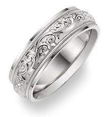 Paisley Design White Gold Wedding Band Ring Cool Wedding Rings Wedding Ring Bands Mens Wedding Rings