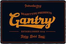 Gantry Hand Lettering Script In 2020 Bold Script Font Retro Font Script Typeface