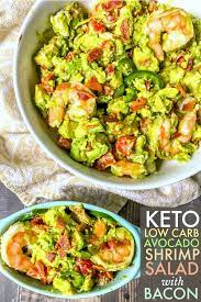 Keto Avocado Shrimp Salad With Bacon Easy Low Carb Recipe Recipe Shrimp Avocado Salad Avocado Recipes Avacado Recipes