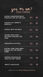 Yes No Food Instagram Story Template Photographyquotetemplate Instagram Story Template Instagram Questions Story Template
