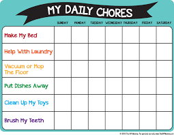 Printable Chore Chart Qmsdnug Org